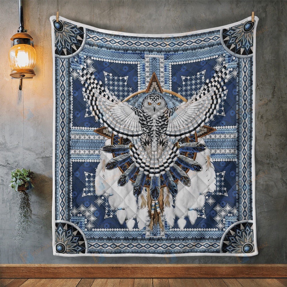 Native American Blanket, Dream Owl Native American All Over Printed Blanket, Native Blankets