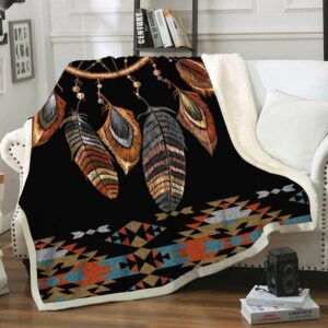 Native American Blanket, Dreamcatcher Fleece Blanket, Native&hellip;