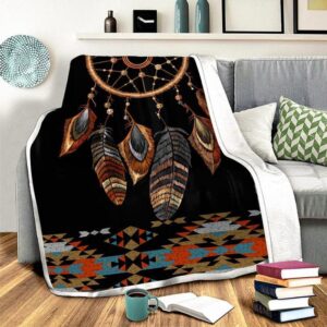 Native American Blanket, Dreamcatcher Fleece Blanket, Native&hellip;