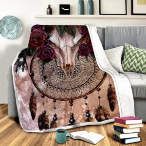 Native American Blanket, Dreamcatcher Rose Fleece Blanket,&hellip;