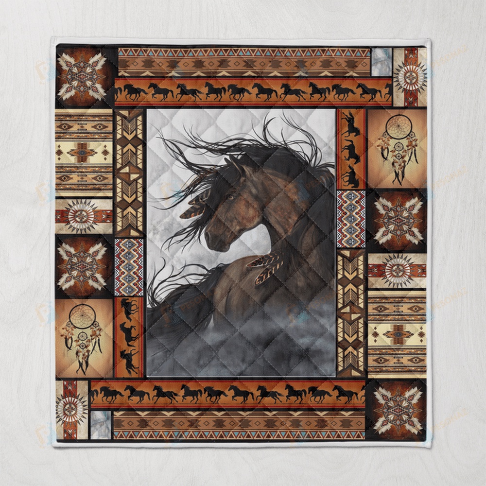 Native American Blanket, Horse Dream Native American All Over Printed Blanket, Native Blankets