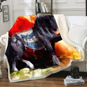 Native American Blanket, Horse Fleece Blanket, Native&hellip;
