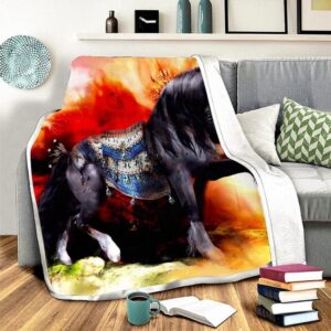 Native American Blanket, Horse Fleece Blanket, Native&hellip;