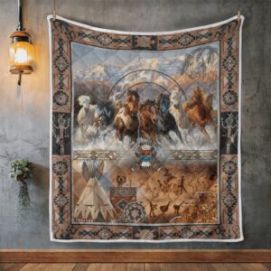 Native American Blanket, Horse Tribal Native American&hellip;
