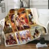 Native American Blanket, Indigenous Red Hand Native American All Over Printed Blanket, Native Blankets