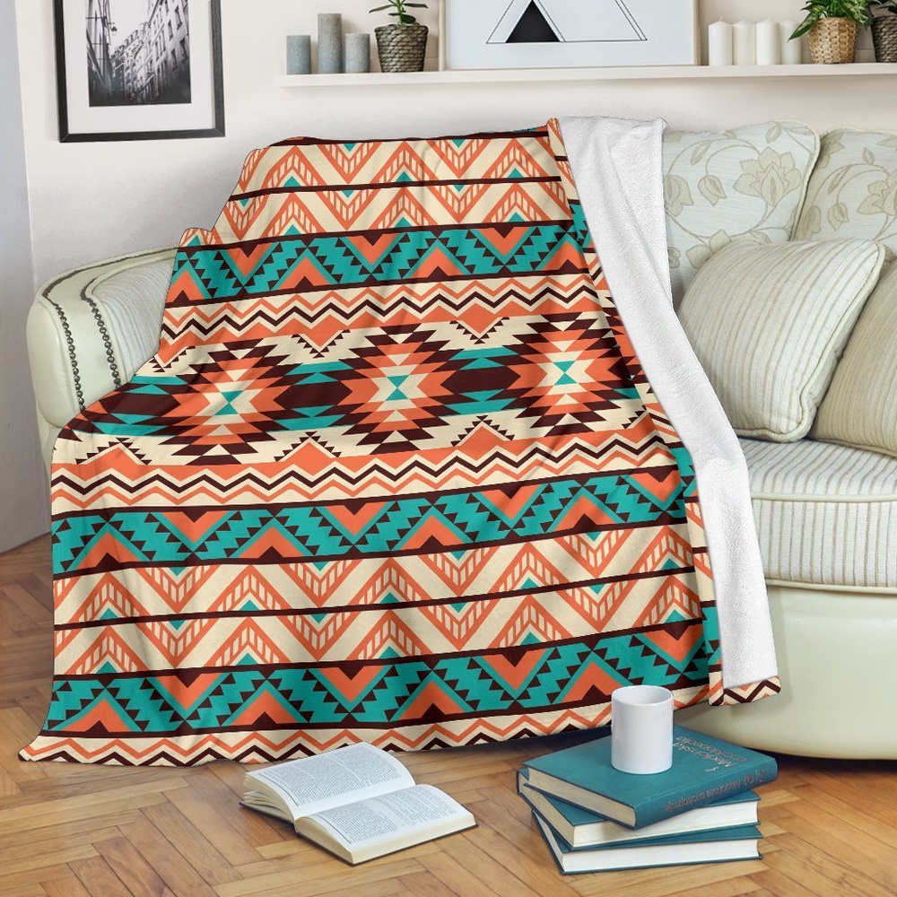 Native American Blanket, Native American Navajo Indians Aztec Tribal Print Blanket, Native Blankets