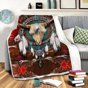 Native American Blanket, Native Buffalo Fleece Blanket,&hellip;