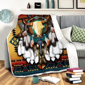 Native American Blanket, Native Bull Patterns Fleece&hellip;