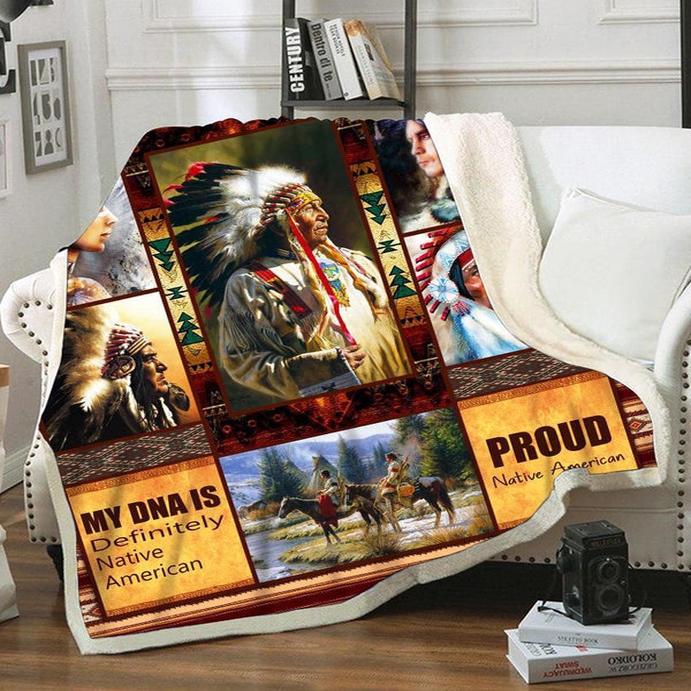 Native American Blanket, Native Chief Fleece Blanket, Native Blankets