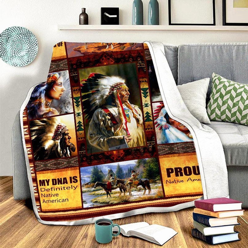 Native American Blanket, Native Chief Fleece Blanket, Native Blankets