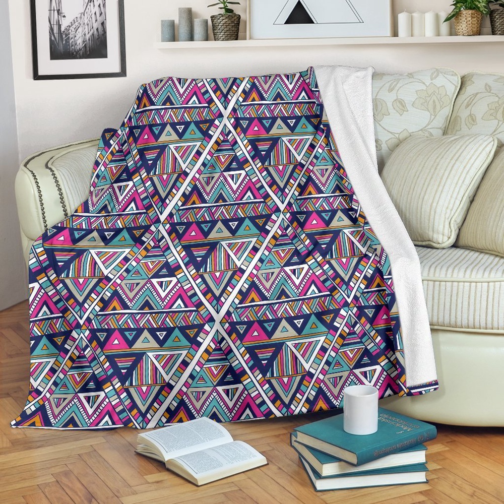 Native American Blanket, Native Navajo American Indians Aztec Tribal Print Blanket, Native Blankets