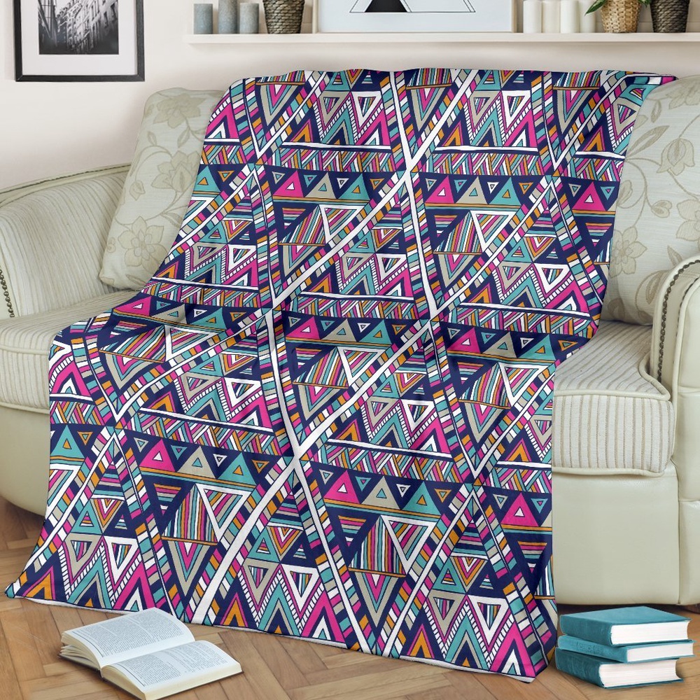 Native American Blanket, Native Navajo American Indians Aztec Tribal Print Blanket, Native Blankets