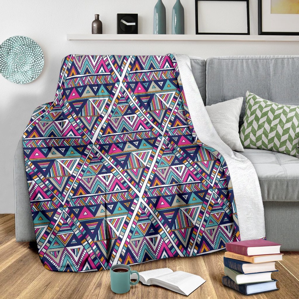 Native American Blanket, Native Navajo American Indians Aztec Tribal Print Blanket, Native Blankets