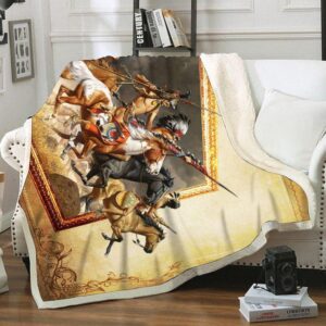 Native American Blanket, Native Warriors Art Fleece&hellip;