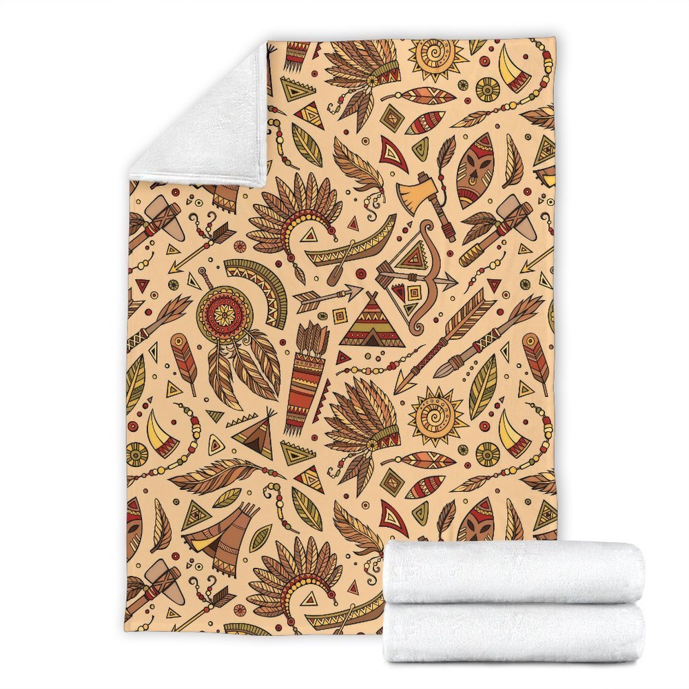 Native American Blanket, Navajo Tribal Aztec Native Indians American Print Blanket, Native Blankets