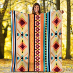 Native American Blanket, Pattern Fleece Blanket, Native&hellip;