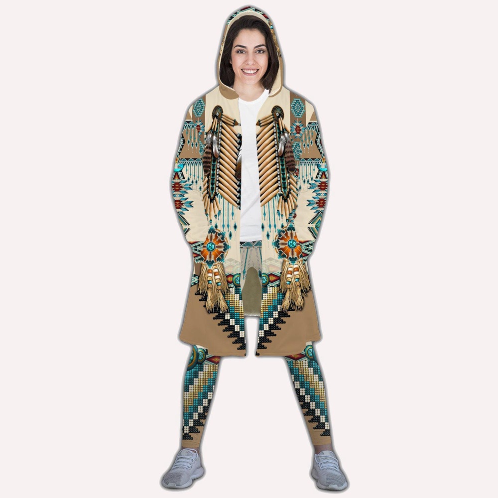 Native American Coat, Aboriginal Pattern Native American Hooded Cloak Coat, Native American Hoodies Native American Coat, Aboriginal Pattern Native American Hooded Cloak Coat, Native American Hoodies