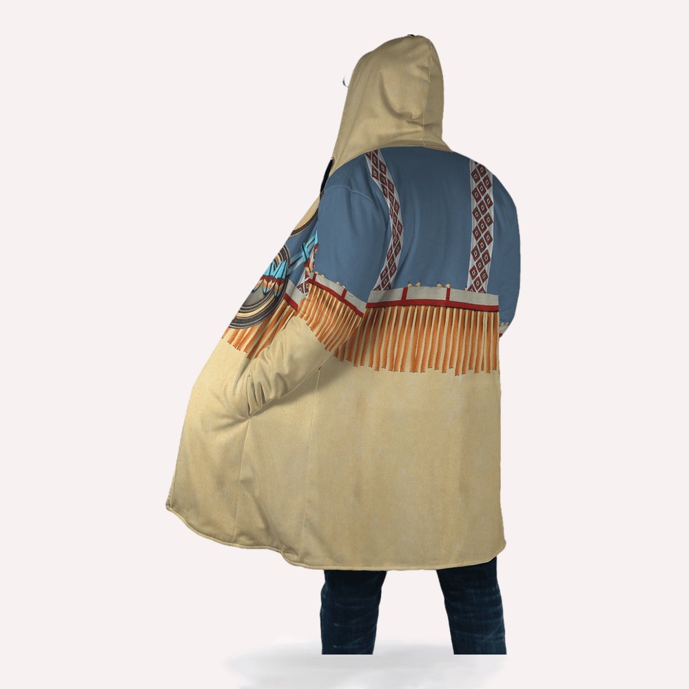 Native American Coat, Ancient Culture Native American 3D All Over Printed Hooded Cloak Coat
