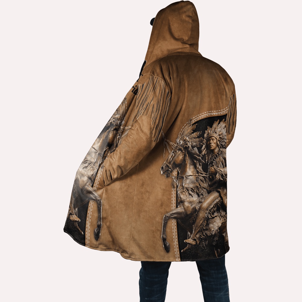 Native American Coat, Battle Native American Pride 3D All Over Printed Hooded Cloak Coat Native American Coat, Battle Native American Pride 3D All Over Printed Hooded Cloak Coat