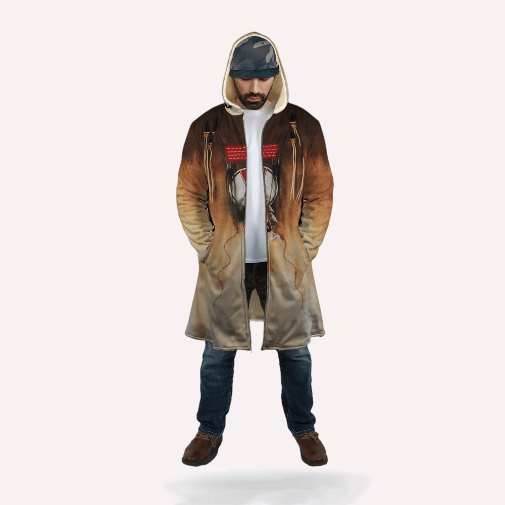 Native American Coat, Ceremony Native American 3D All Over Printed Hooded Cloak Coat Native American Coat, Ceremony Native American 3D All Over Printed Hooded Cloak Coat
