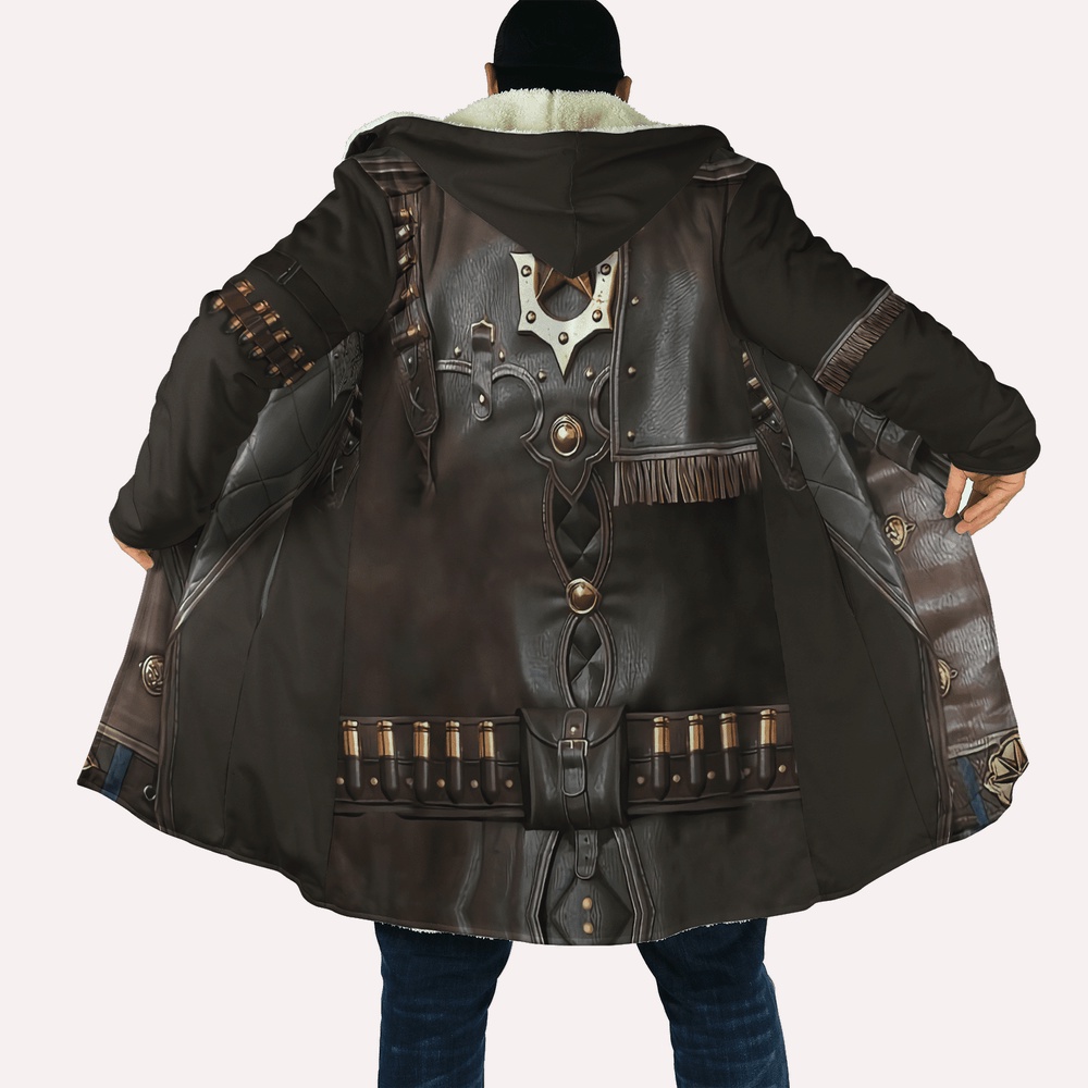 Native American Coat, Cosplay True Cowboy Native American 3D All Over Printed Hooded Cloak Coat