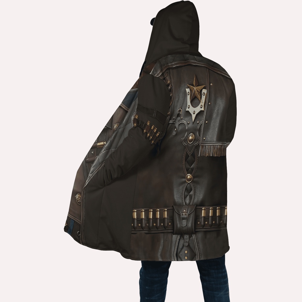 Native American Coat, Cosplay True Cowboy Native American 3D All Over Printed Hooded Cloak Coat