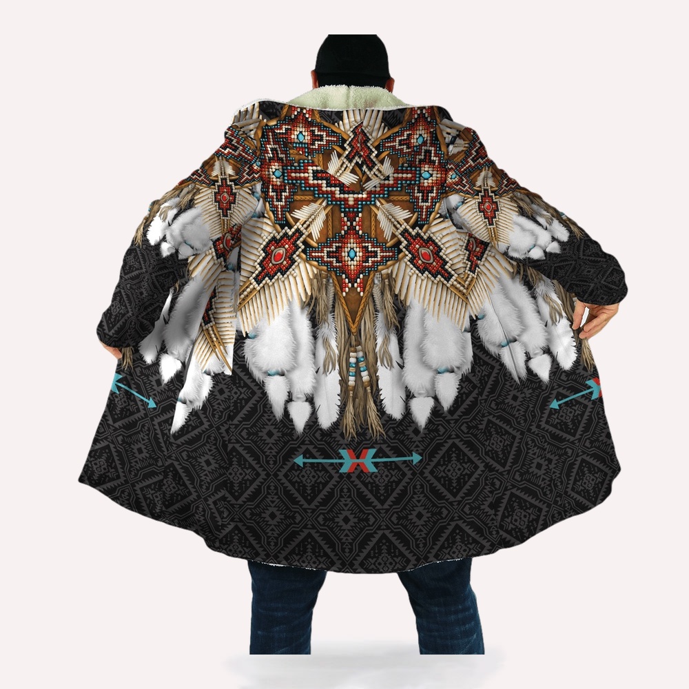 Native American Coat, Demonstrate Strength Native American 3D All Over Printed Hooded Cloak Coat Native American Coat, Demonstrate Strength Native American 3D All Over Printed Hooded Cloak Coat