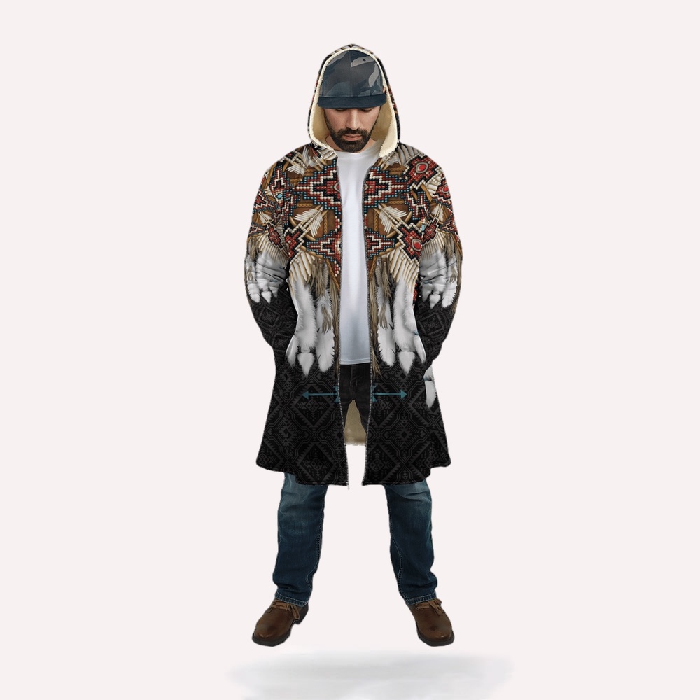 Native American Coat, Demonstrate Strength Native American 3D All Over Printed Hooded Cloak Coat Native American Coat, Demonstrate Strength Native American 3D All Over Printed Hooded Cloak Coat