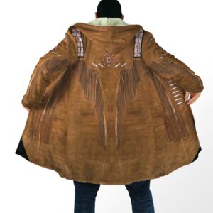 Native American Coat Earthy Brown Native American 3D All Over Printed Hooded Cloak Coat 1 mhazwx.jpg