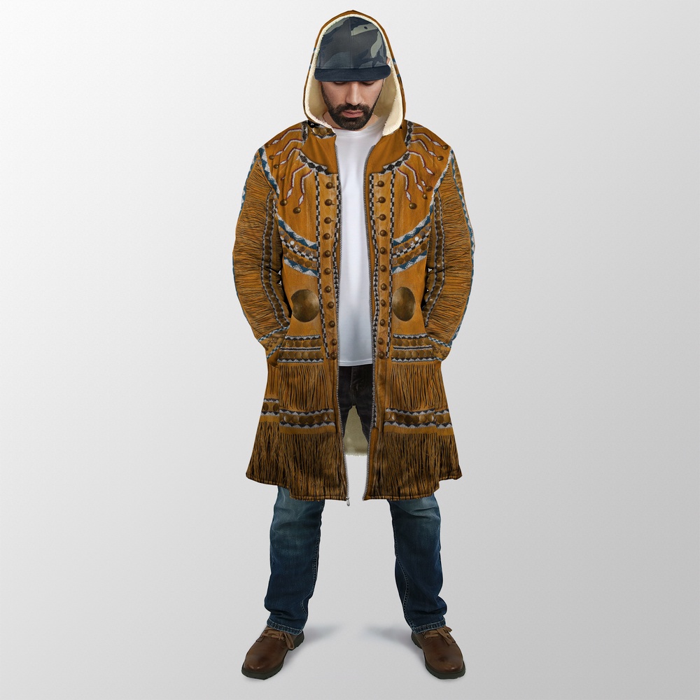 Native American Coat, Express Identity Culture Native American 3D All Over Printed Hooded Cloak Coat Native American Coat, Express Identity Culture Native American 3D All Over Printed Hooded Cloak Coat
