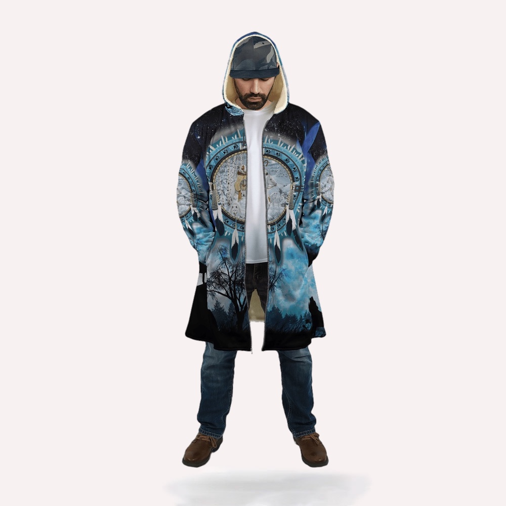 Native American Coat, Freedom Vibes Native American 3D All Over Printed Hooded Cloak Coat Native American Coat, Freedom Vibes Native American 3D All Over Printed Hooded Cloak Coat