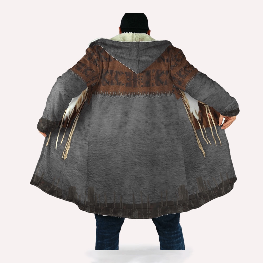 Native American Coat, Heritage Fashion Vibes Native American 3D All Over Printed Hooded Cloak Coat Native American Coat, Heritage Fashion Vibes Native American 3D All Over Printed Hooded Cloak Coat