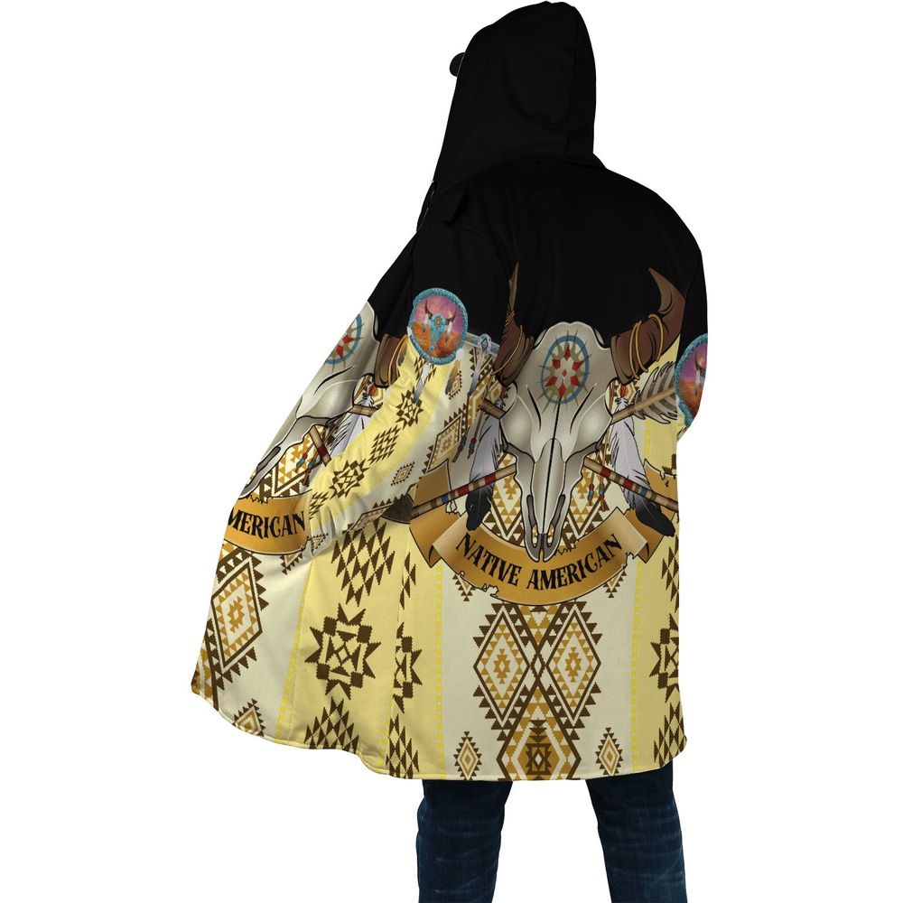 Native American Coat, Iconic Fashion Native American 3D All Over Printed Hooded Cloak Coat Native American Coat, Iconic Fashion Native American 3D All Over Printed Hooded Cloak Coat