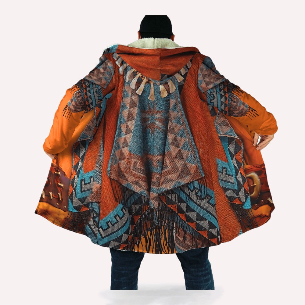 Native American Coat, Indians Native American 3D All Over Printed Hooded Cloak Coat Native American Coat, Indians Native American 3D All Over Printed Hooded Cloak Coat
