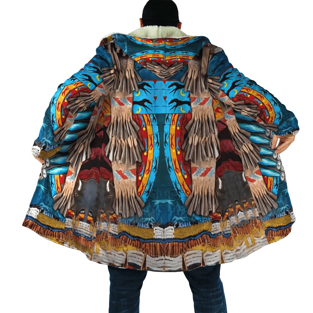 Native American Coat, Indigenous Essence Native American 3D All Over Printed Hooded Cloak Coat Native American Coat, Indigenous Essence Native American 3D All Over Printed Hooded Cloak Coat