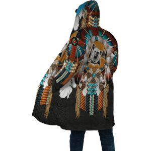 Native American Coat Mighty Bear Native American 3D All Over Printed Hooded Cloak Coat 3 anqrtv.jpg