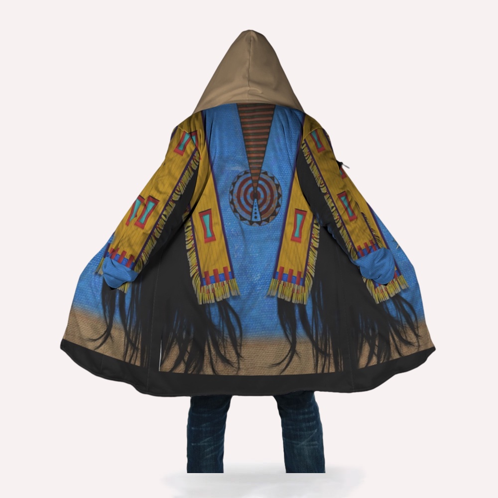Native American Coat, Minimalism Native American 3D All Over Printed Hooded Cloak Coat Native American Coat, Minimalism Native American 3D All Over Printed Hooded Cloak Coat