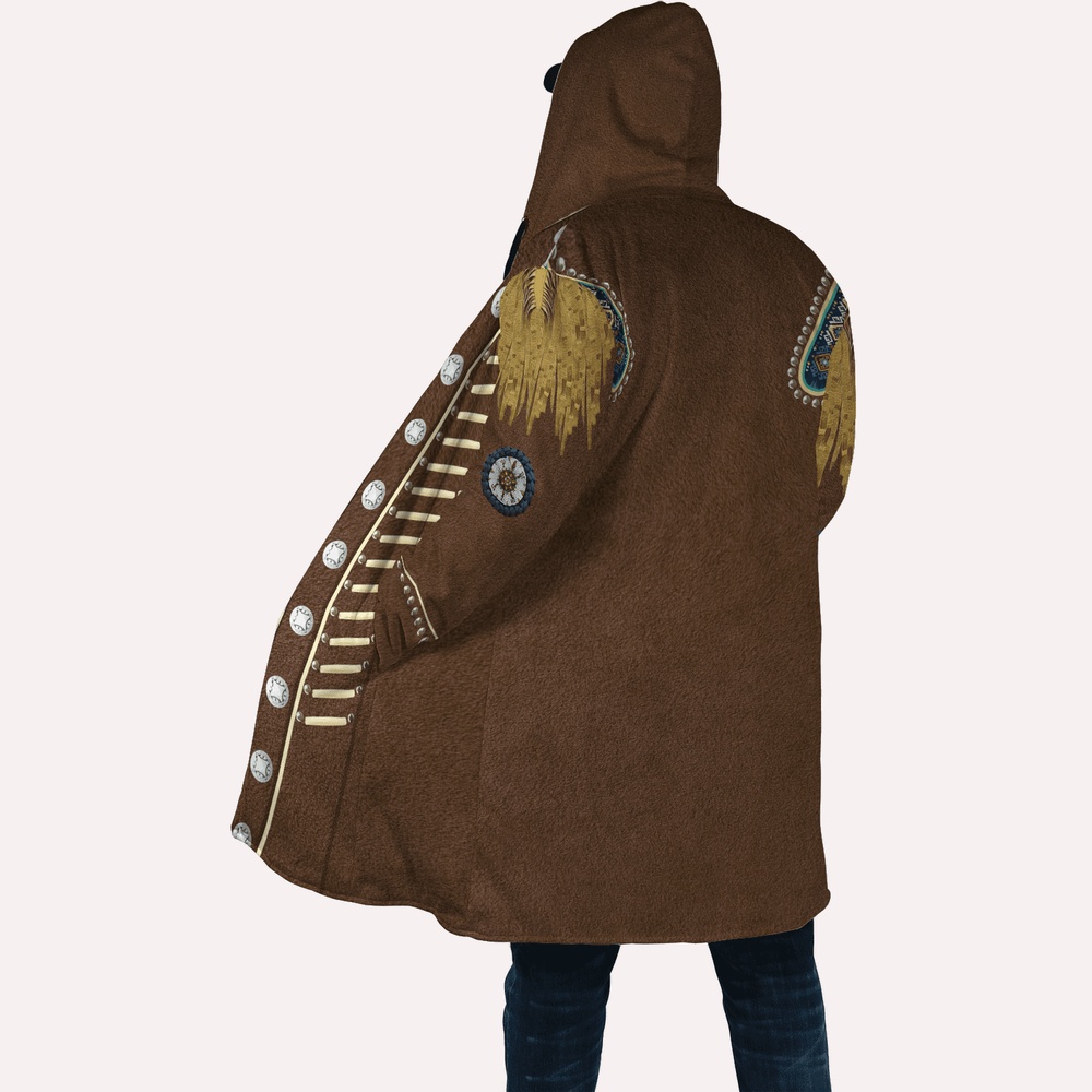 Native American Coat, Monumental Native American 3D All Over Printed Hooded Cloak Coat Native American Coat, Monumental Native American 3D All Over Printed Hooded Cloak Coat
