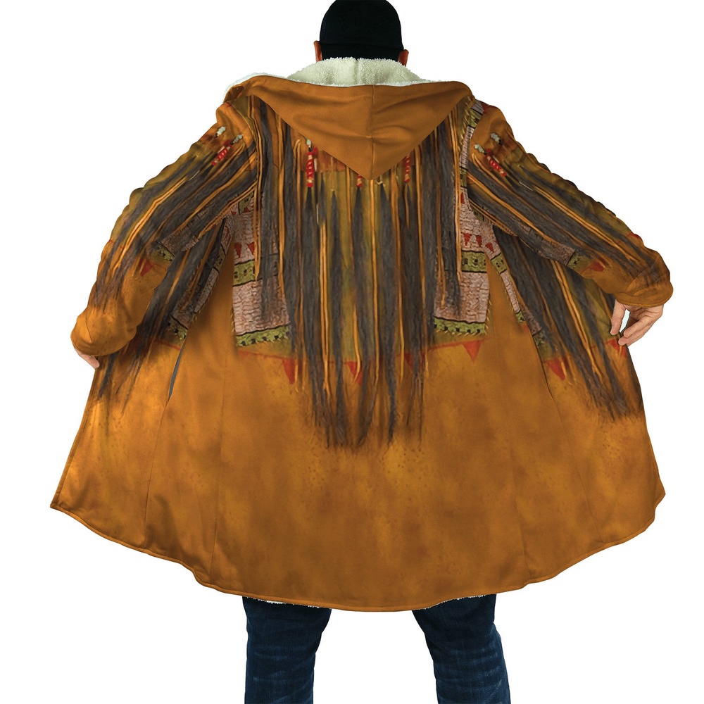 Native American Coat, Patriotic Essence Native American 3D All Over Printed Hooded Cloak Coat Native American Coat, Patriotic Essence Native American 3D All Over Printed Hooded Cloak Coat