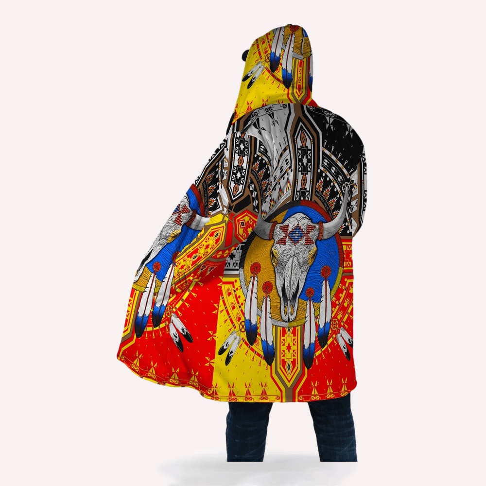 Native American Coat, Quintessence Of Heaven And Earth Native American 3D All Over Printed Hooded Cloak Coat