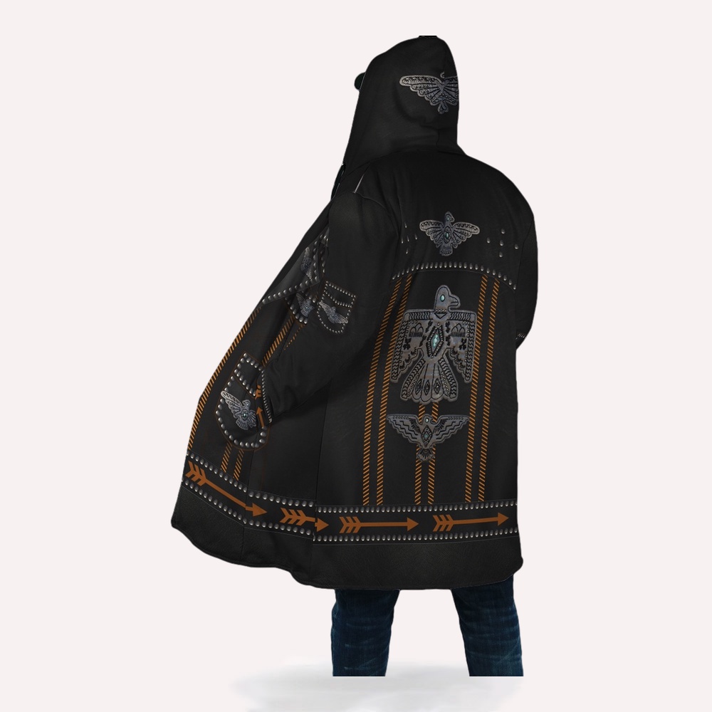 Native American Coat, Retro Tribal Native American 3D All Over Printed Hooded Cloak Coat Native American Coat, Retro Tribal Native American 3D All Over Printed Hooded Cloak Coat