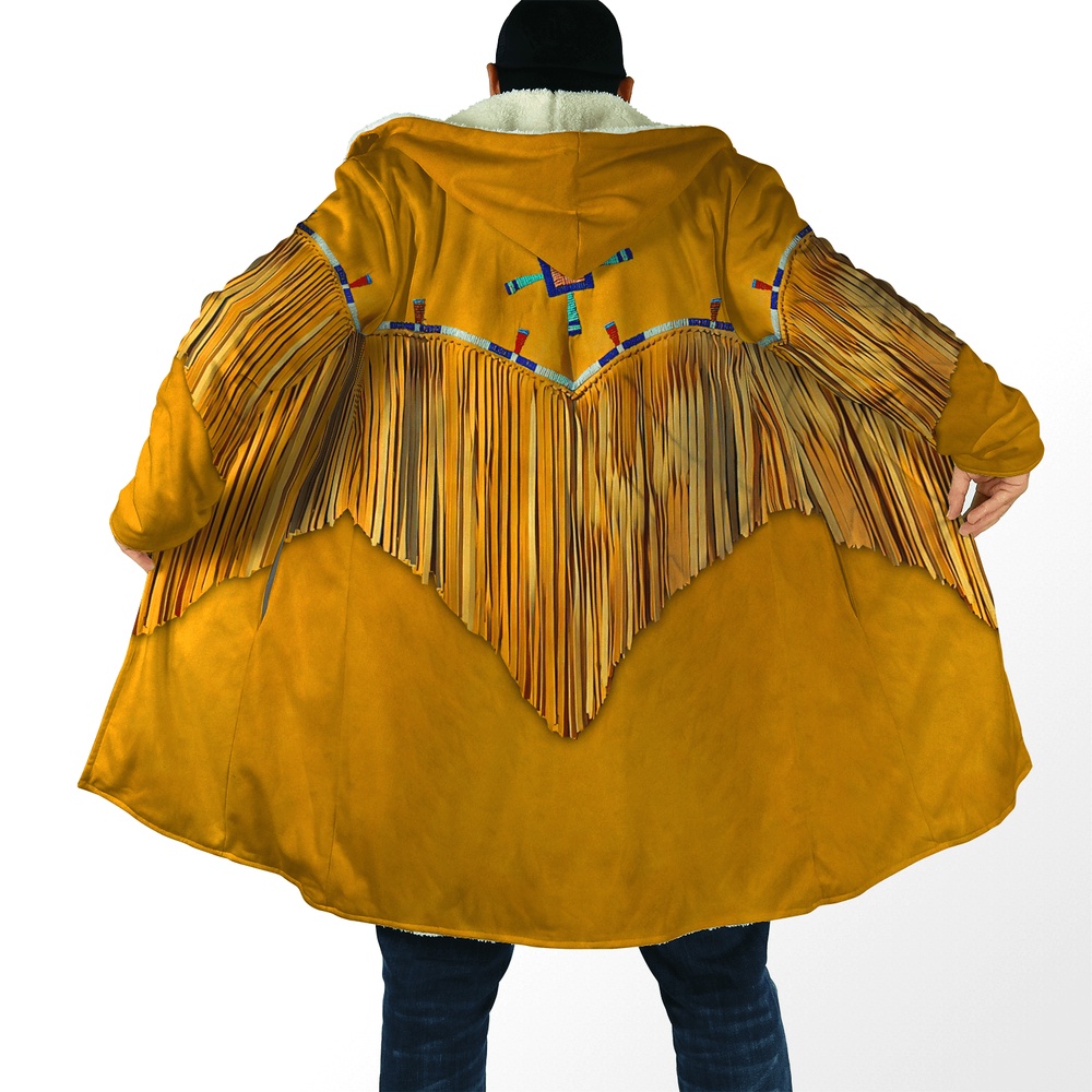 Native American Coat, Rooted Tradition Native American 3D All Over Printed Hooded Cloak Coat