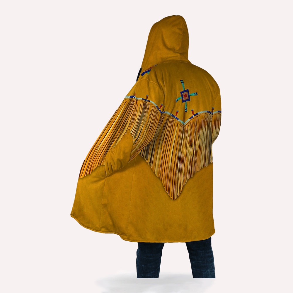 Native American Coat, Rooted Tradition Native American 3D All Over Printed Hooded Cloak Coat