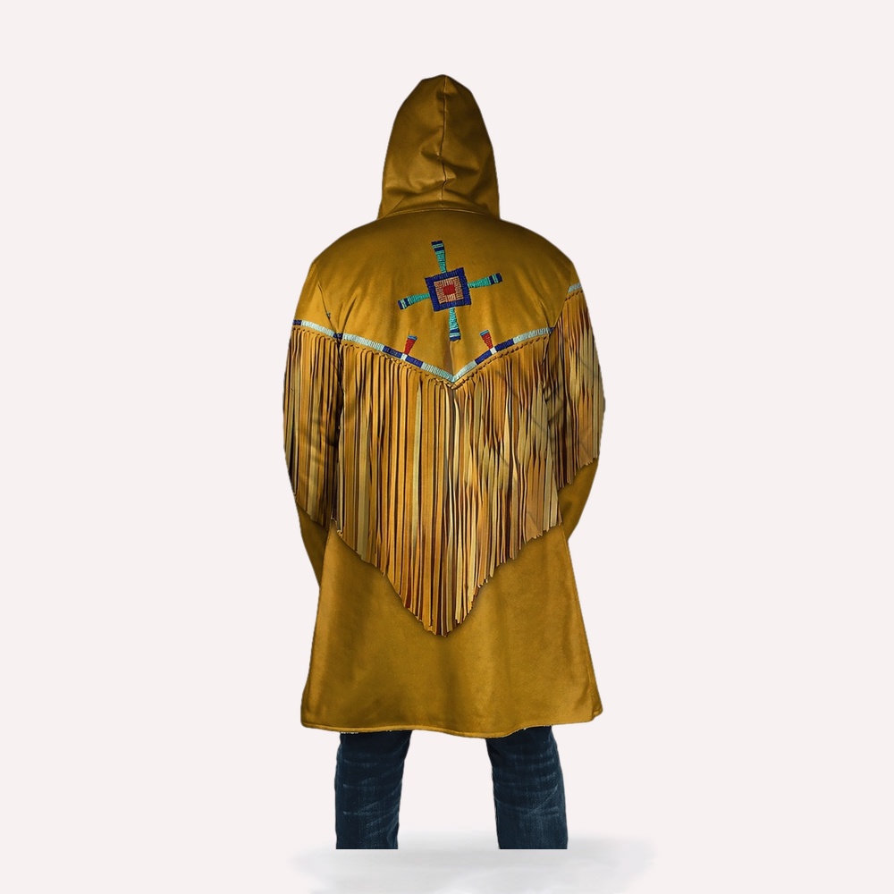 Native American Coat, Rooted Tradition Native American 3D All Over Printed Hooded Cloak Coat