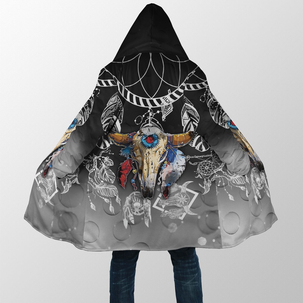 Native American Coat, Sacrificial Ceremony Native American 3D All Over Printed Hooded Cloak Coat