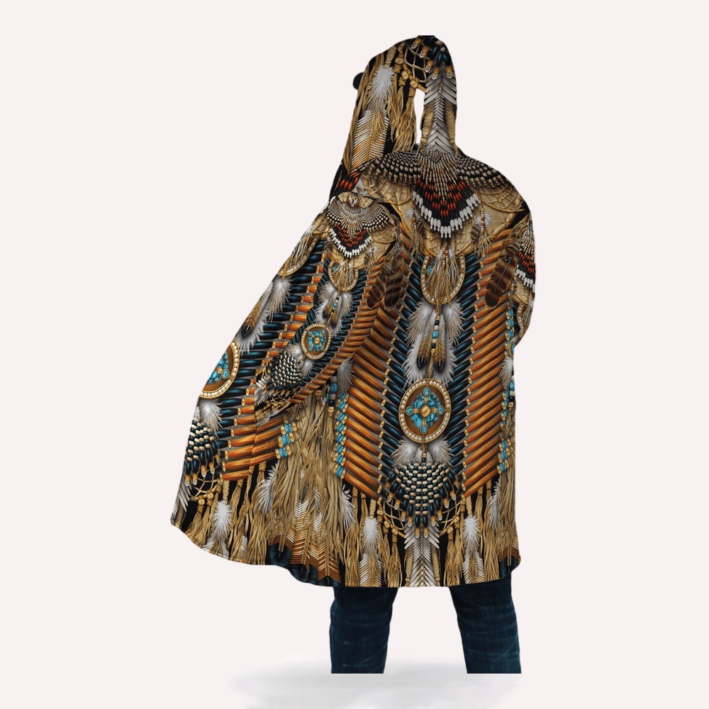 Native American Coat, Spiritual Items Native American 3D All Over Printed Hooded Cloak Coat Native American Coat, Spiritual Items Native American 3D All Over Printed Hooded Cloak Coat