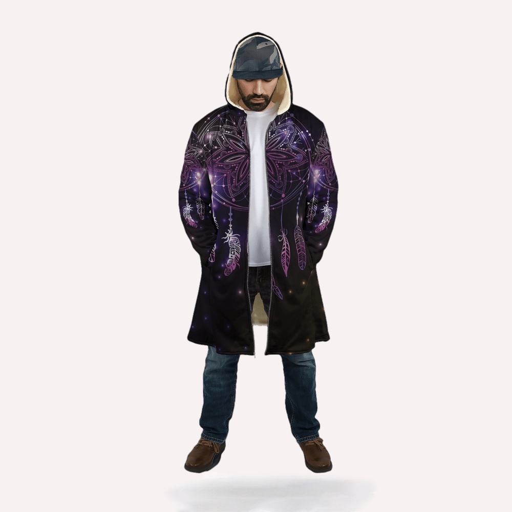 Native American Coat, Universe Dreamcatcher Native American 3D All Over Printed Hooded Cloak Coat Native American Coat, Universe Dreamcatcher Native American 3D All Over Printed Hooded Cloak Coat