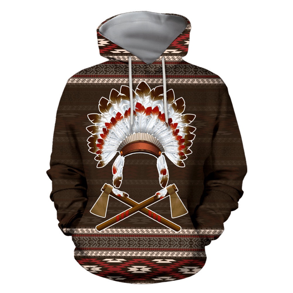 Native American Hoodie, Aboriginal Hat Motifs Native American 3D All Over Printed Hoodie, Native American Style Hoodie Native American Hoodie, Aboriginal Hat Motifs Native American 3D All Over Printed Hoodie, Native American Style Hoodie