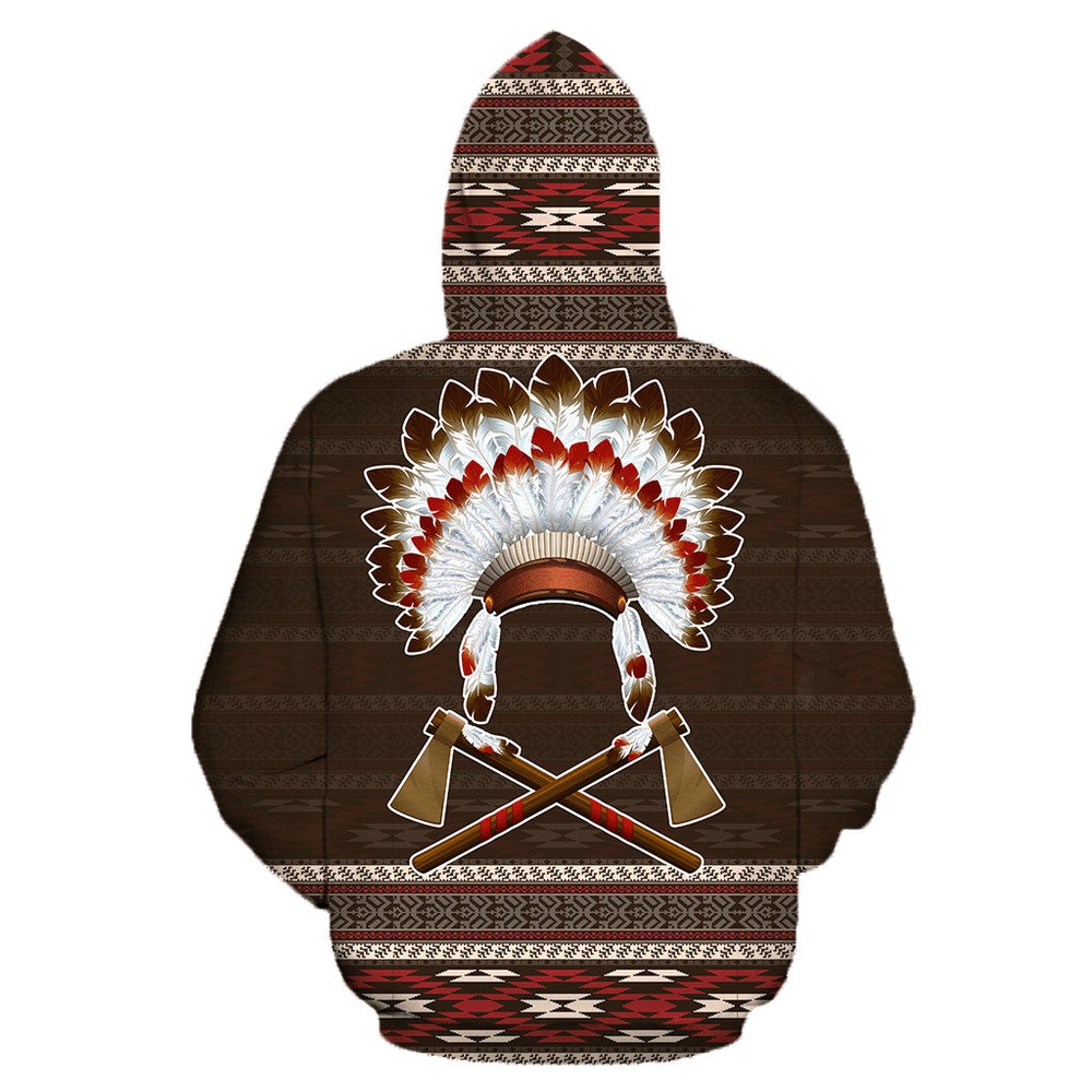 Native American Hoodie, Aboriginal Hat Motifs Native American 3D All Over Printed Hoodie, Native American Style Hoodie Native American Hoodie, Aboriginal Hat Motifs Native American 3D All Over Printed Hoodie, Native American Style Hoodie