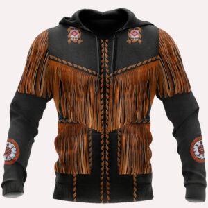 Native American Hoodie, Black And Brown Native&hellip;
